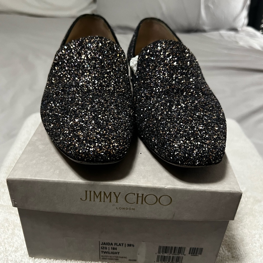 Jimmy Choo Glitter Loafers Size 8.5 Used